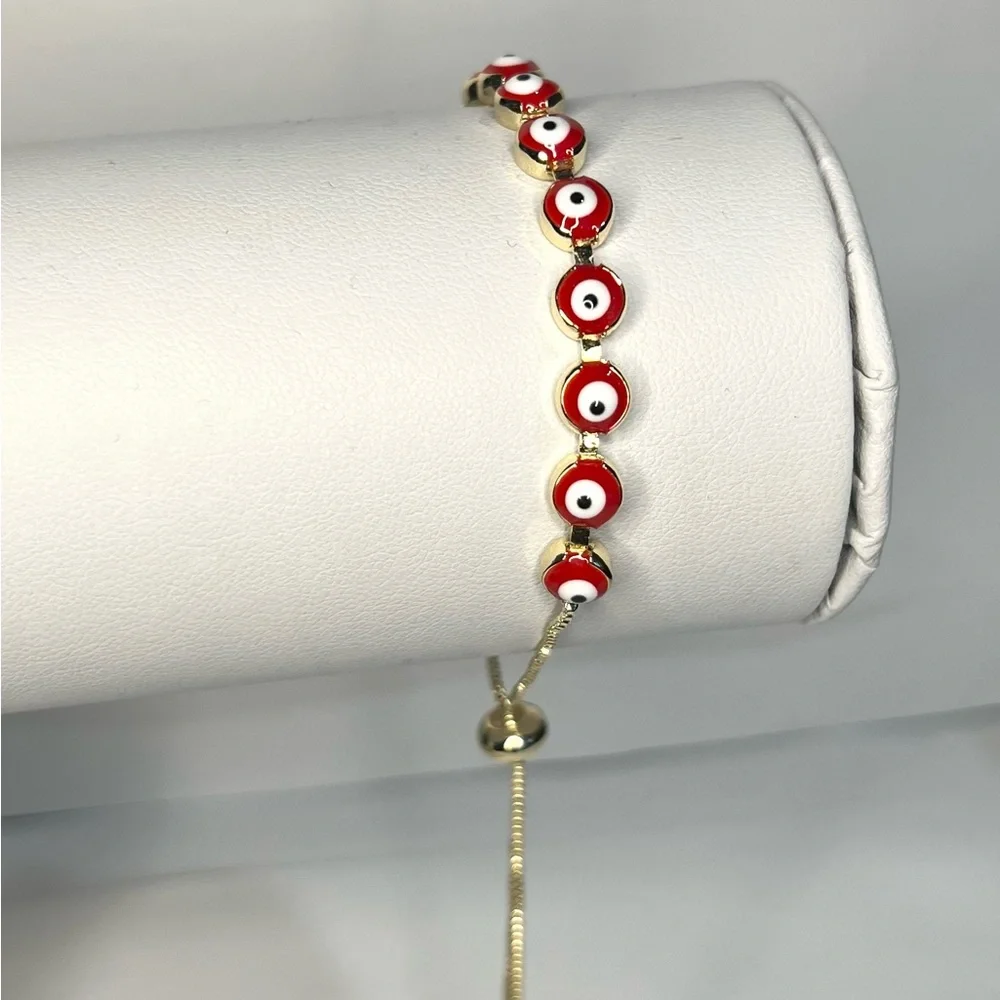 14k gold filled evil eye bracelet - Picture 1 of 3